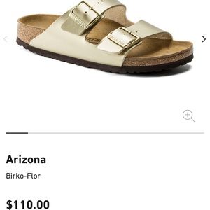 Gold Birkenstocks, brand new. Never worn. Size 37, 7 US.